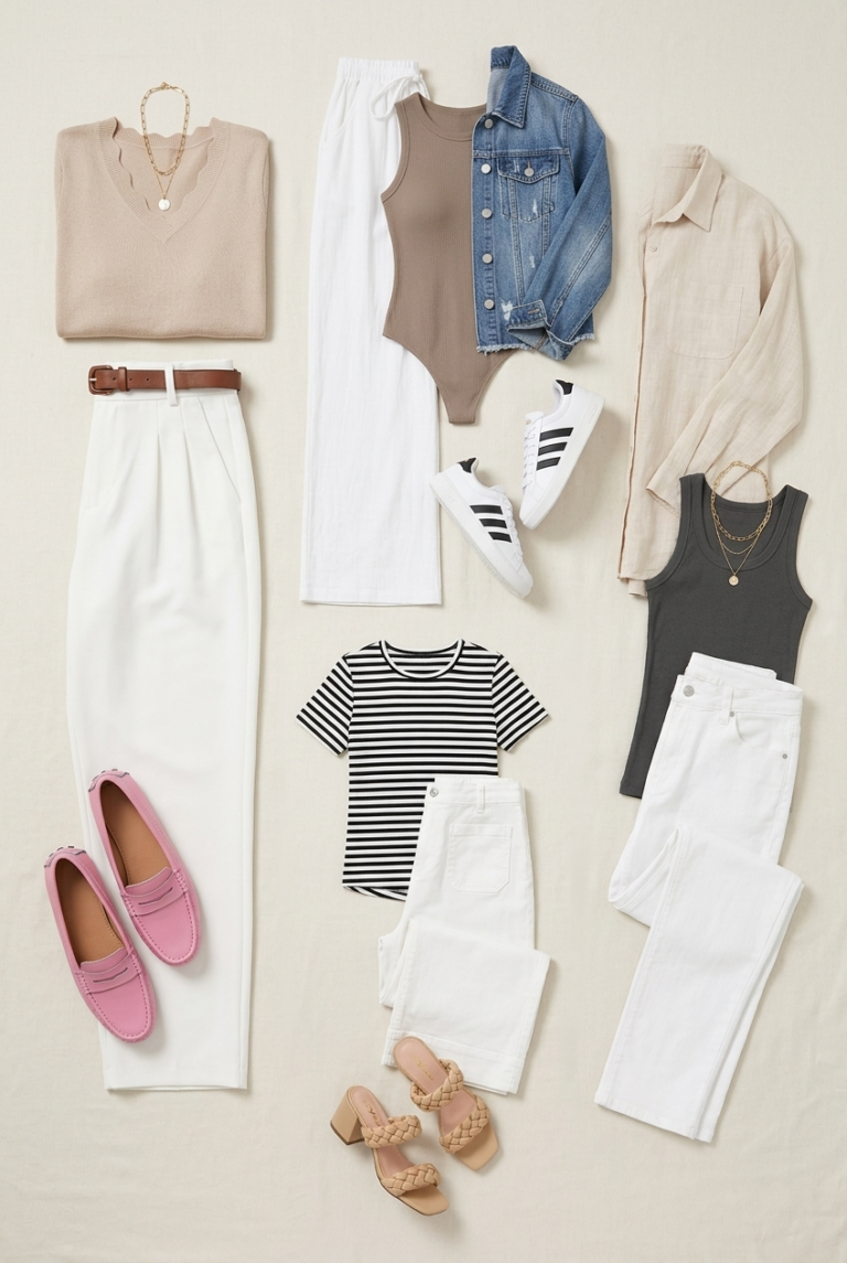 White Pants Outfits You’ll Wear All Season Long